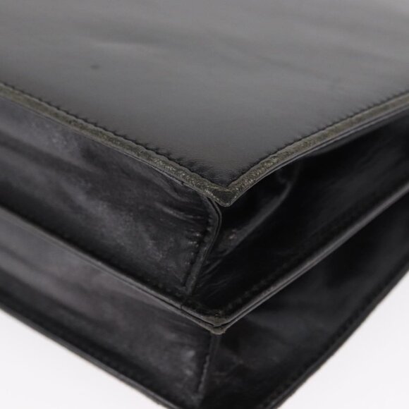 Authentic SAINT LAURENT Shoulder Bag Leather Black Gold - Picture 5 of 16